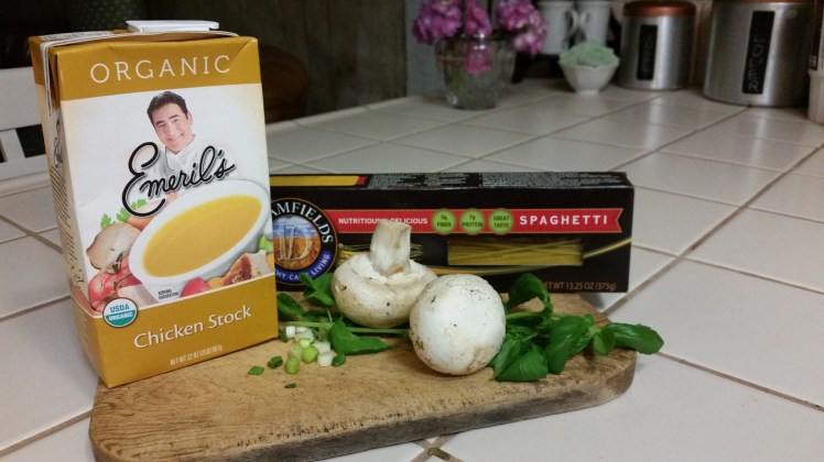 Chicken stock and noodles for Faux Pho (fa)