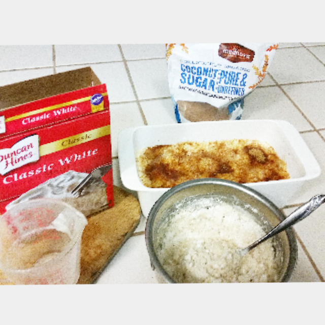 Mix melted butter and cake mix into a stiff dough