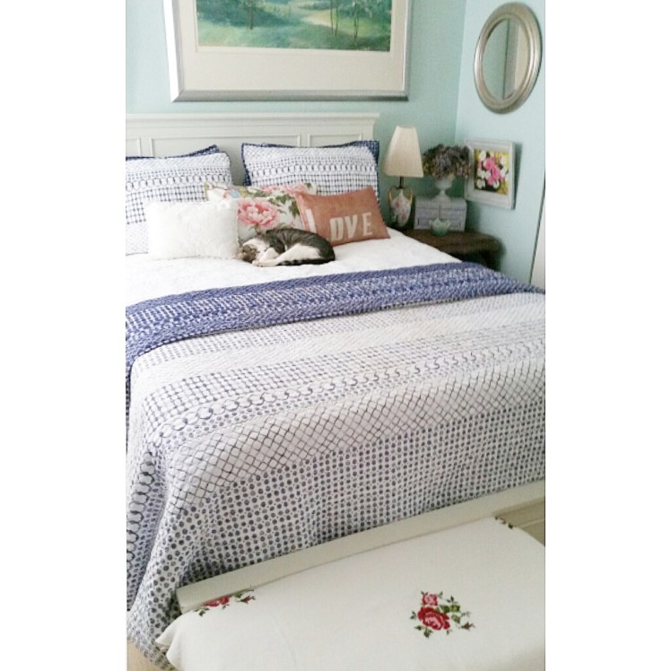 Summer bohemian blue and white and pink